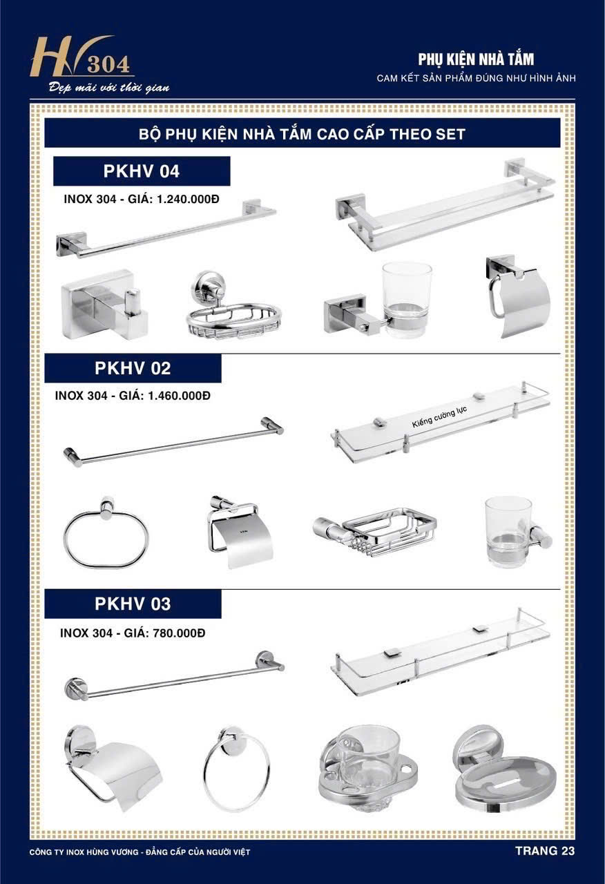 Phụ kiện Inox Hùng Vương bảo hành 20 năm đẹp mãi với thời gian /Page 23